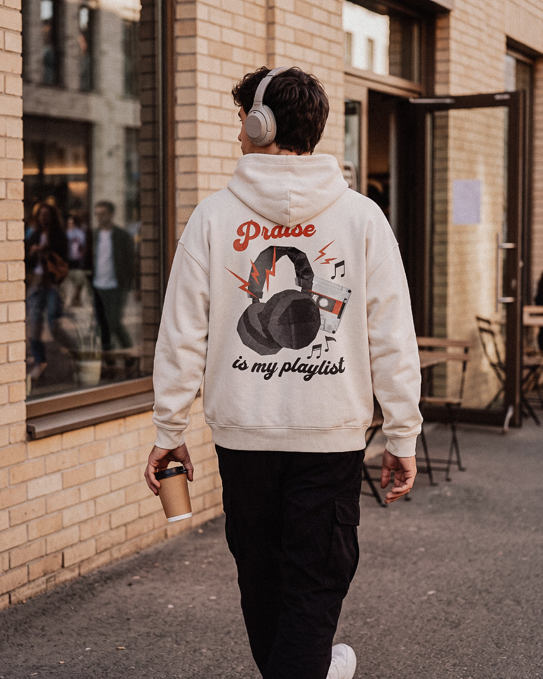 OVERSIZED HOODIE PRAISE IS MY PLAYLIST MEN - model-2.jpg - 6