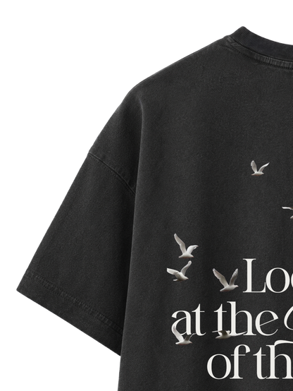 VINTAGE RELAXED FIT T-SHIRT LOOK AT THE BIRDS - black-rock-back-close-1.png - 7