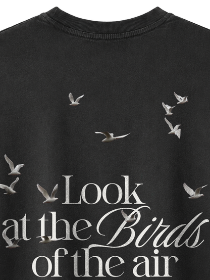 VINTAGE RELAXED FIT T-SHIRT LOOK AT THE BIRDS - black-rock-back-close-2.png - 6