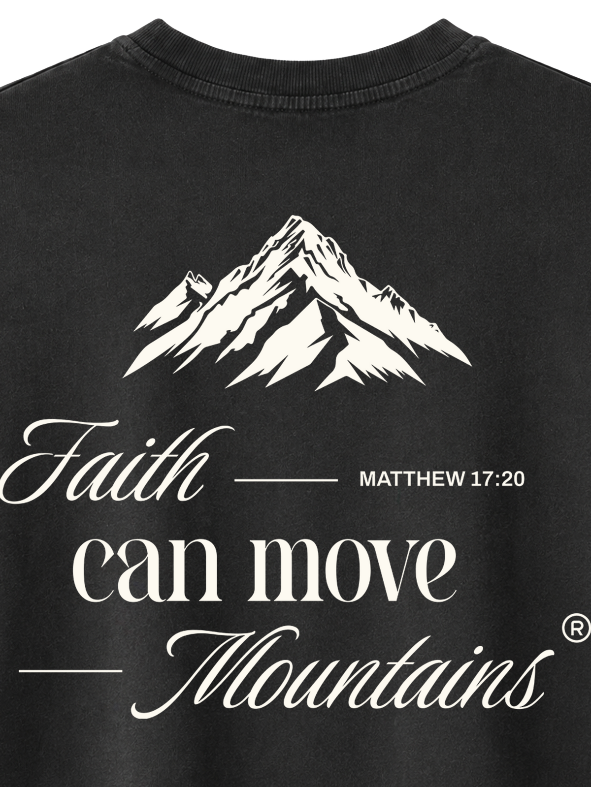 VINTAGE RELAXED FIT T-SHIRT FAITH CAN MOVE MOUNTAINS - black-rock-back-close-2.png - 2