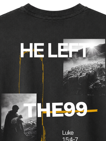 VINTAGE RELAXED FIT T-SHIRT HE LEFT THE 99 TO FIND ME - black-rock-back-close-2.png - 2