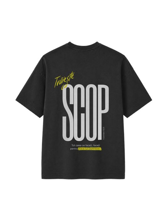 VINTAGE RELAXED FIT T-SHIRT TRAIESTE CU SCOP - black-rock-back.png - 1