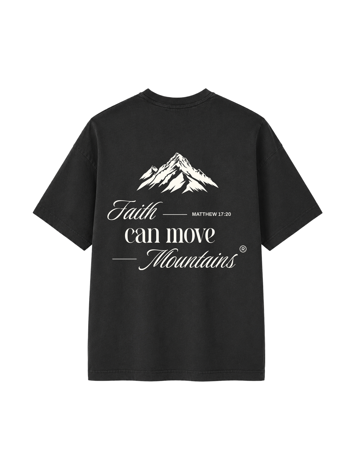 VINTAGE RELAXED FIT T-SHIRT FAITH CAN MOVE MOUNTAINS - black-rock-back.png - 1