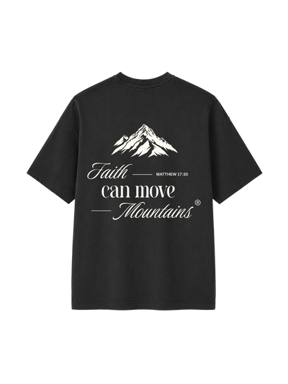 VINTAGE RELAXED FIT T-SHIRT FAITH CAN MOVE MOUNTAINS - black-rock-back.png - 1