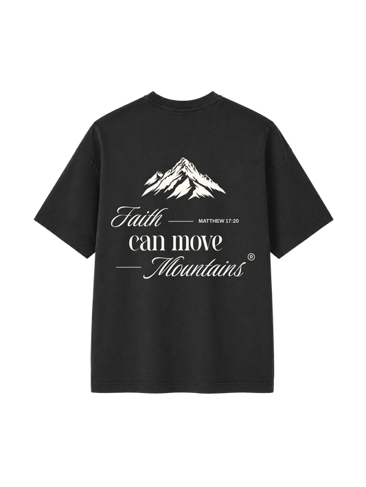 VINTAGE RELAXED FIT T-SHIRT FAITH CAN MOVE MOUNTAINS - black-rock-back.png - 1