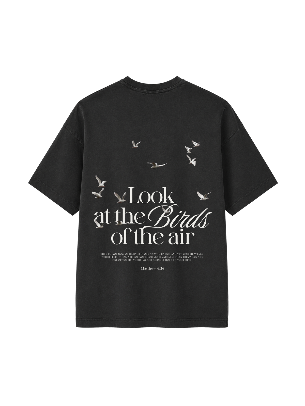 VINTAGE RELAXED FIT T-SHIRT LOOK AT THE BIRDS - black-rock-back.png - 5