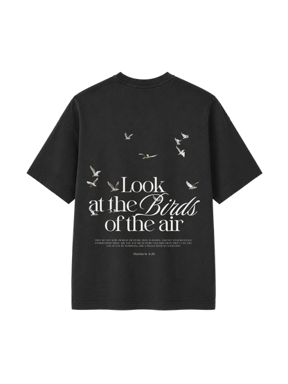 VINTAGE RELAXED FIT T-SHIRT LOOK AT THE BIRDS - black-rock-back.png - 5
