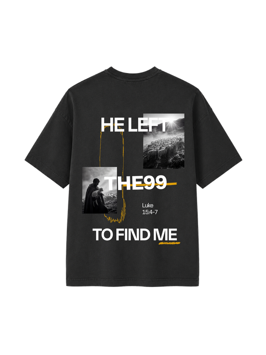 VINTAGE RELAXED FIT T-SHIRT HE LEFT THE 99 TO FIND ME - black-rock-back.png - 1
