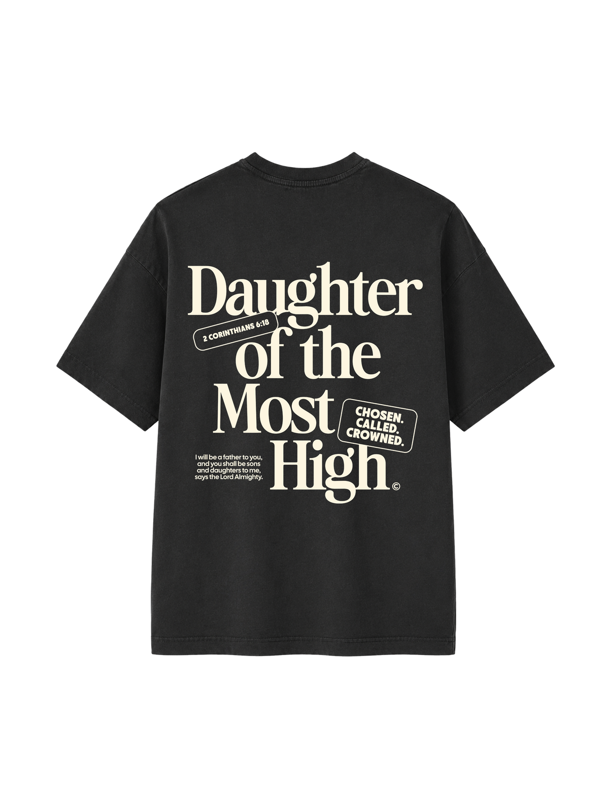 VINTAGE RELAXED FIT T-SHIRT DAUGHTER OF THE MOST HIGH - black-rock-back.png - 7