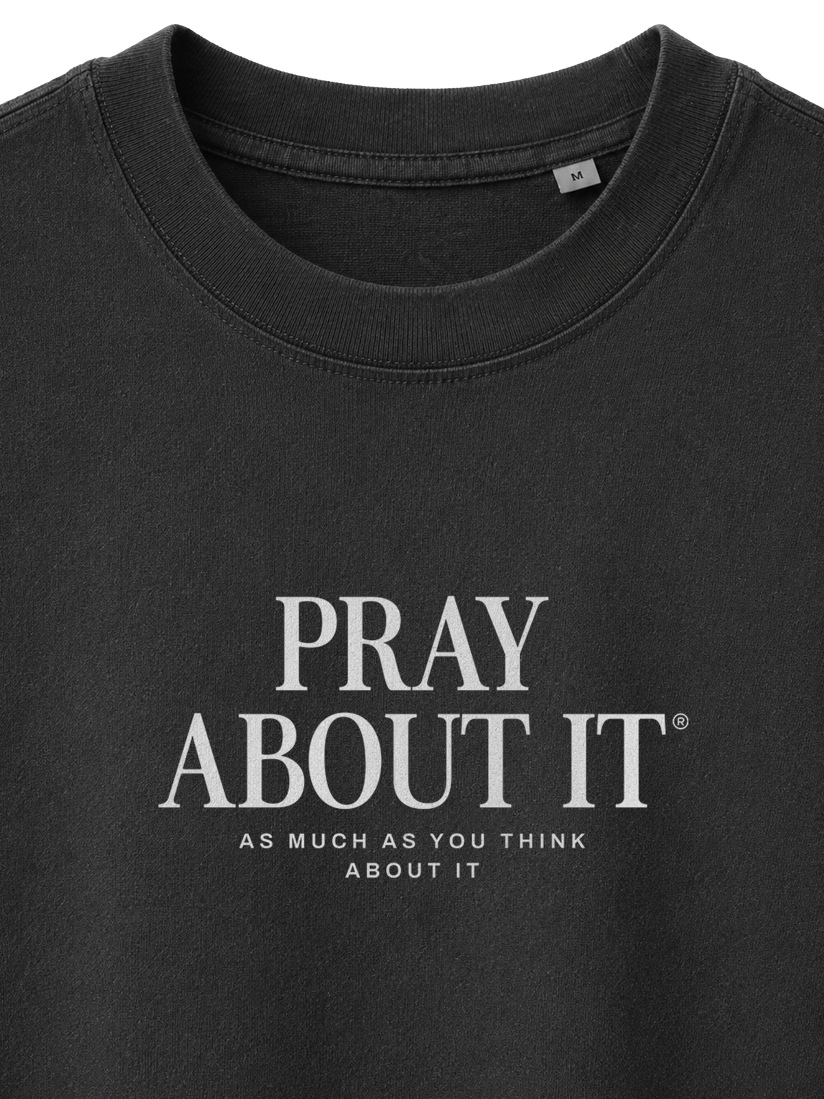 VINTAGE RELAXED FIT T-SHIRT PRAY ABOUT IT - black-rock-front-close-1.png - 5
