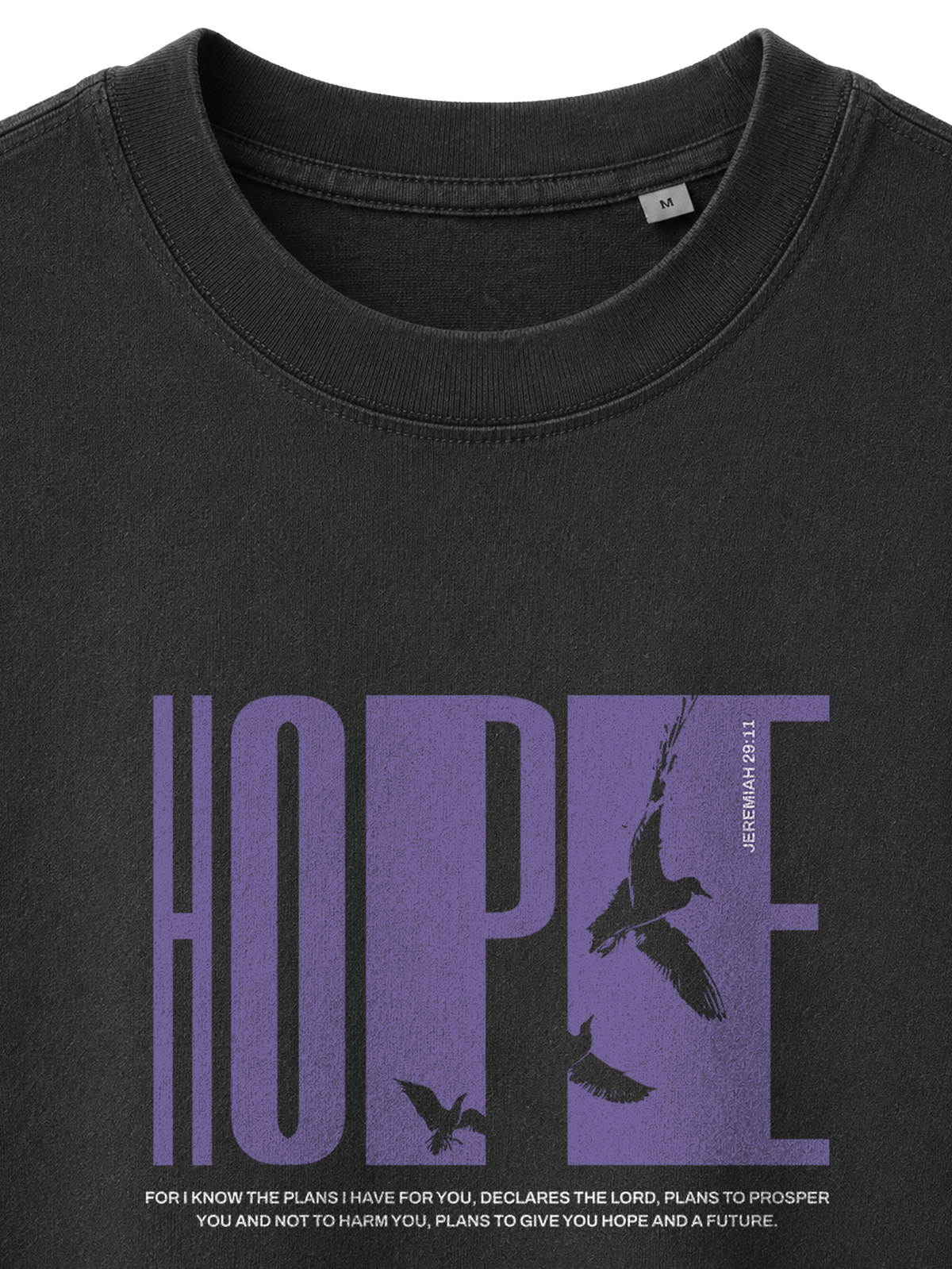 VINTAGE RELAXED FIT T-SHIRT HOPE - black-rock-front-close-1.png - 2