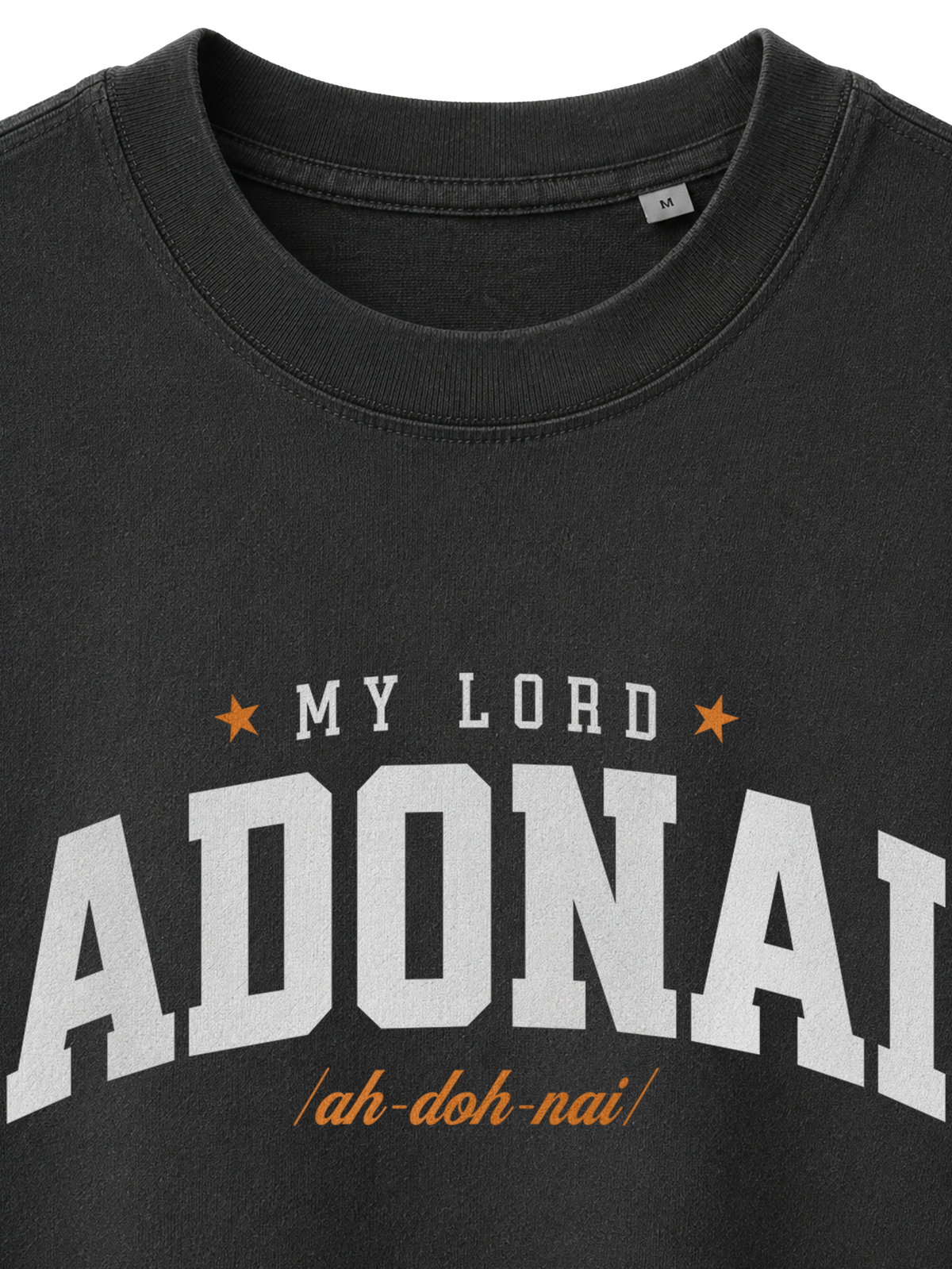 VINTAGE RELAXED FIT T-SHIRT ADONAI - black-rock-front-close-1.png - 2