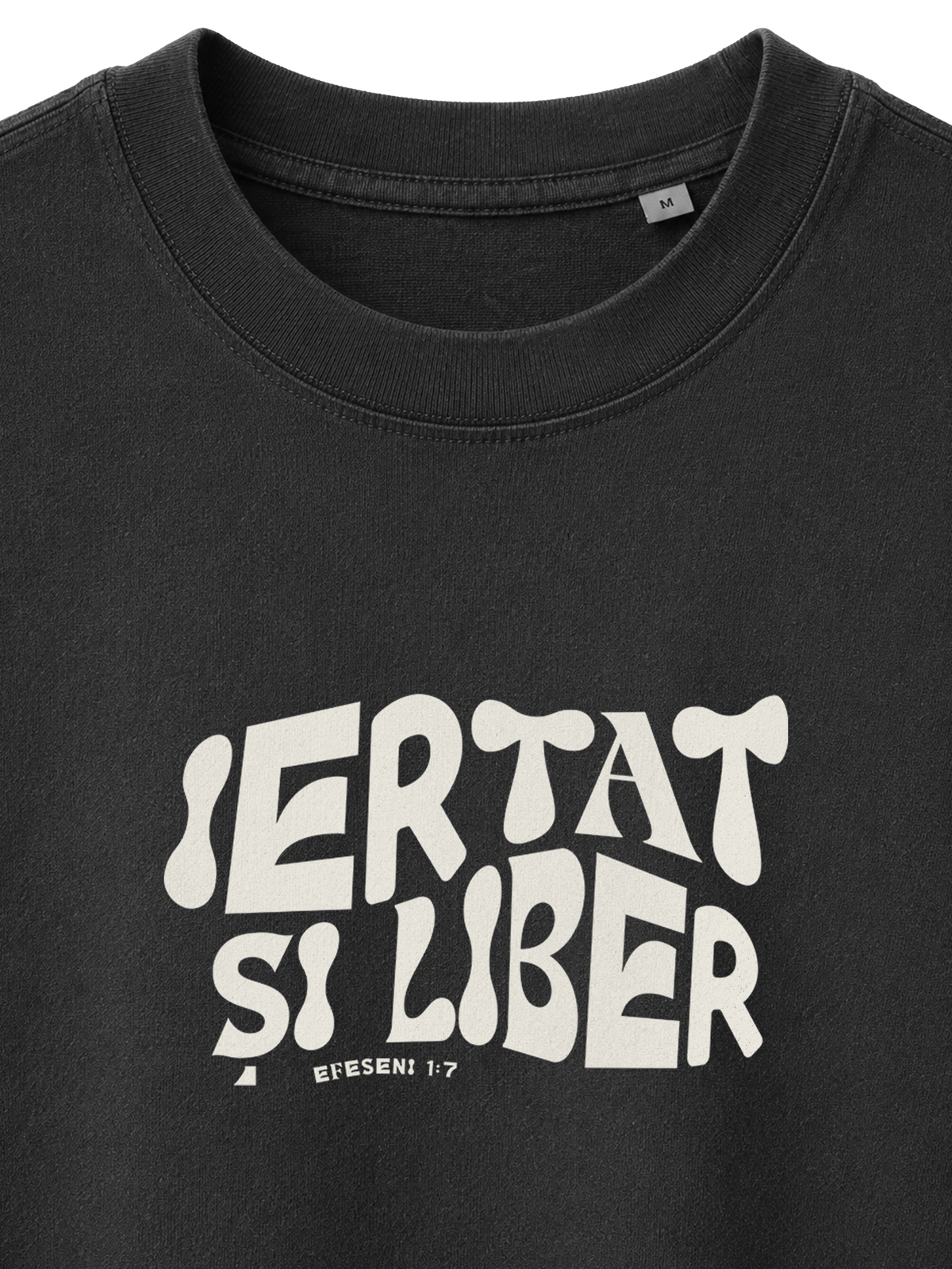 VINTAGE RELAXED FIT T-SHIRT IERTAT SI LIBER - black-rock-front-close-1.png - 2