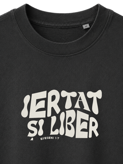 VINTAGE RELAXED FIT T-SHIRT IERTAT SI LIBER - black-rock-front-close-1.png - 2