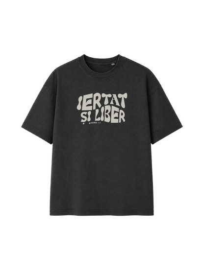 VINTAGE RELAXED FIT T-SHIRT IERTAT SI LIBER - black-rock-front.png - 1