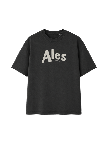 VINTAGE RELAXED FIT T-SHIRT ALES - black-rock-front.png - 1