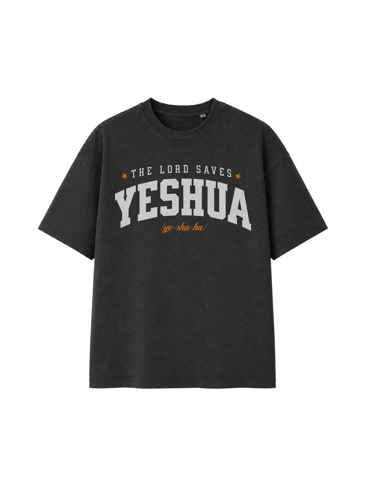 VINTAGE RELAXED FIT T-SHIRT YESHUA - black-rock-front.png - 5