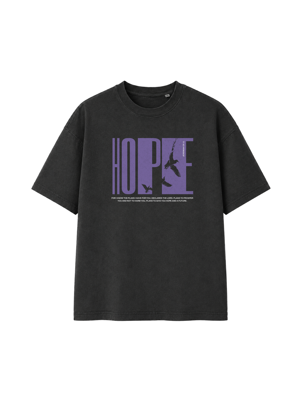 VINTAGE RELAXED FIT T-SHIRT HOPE - black-rock-front.png - 1