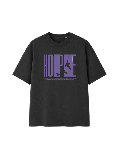 VINTAGE RELAXED FIT T-SHIRT HOPE - black-rock-front.png - 1