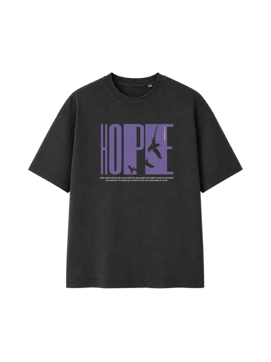 VINTAGE RELAXED FIT T-SHIRT HOPE - black-rock-front.png - 1