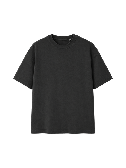 VINTAGE RELAXED FIT T-SHIRT FAITH CAN MOVE MOUNTAINS - black-rock-front.png - 4
