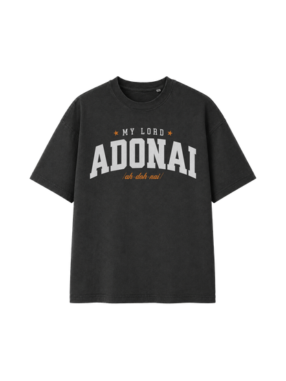 VINTAGE RELAXED FIT T-SHIRT ADONAI - black-rock-front.png - 1