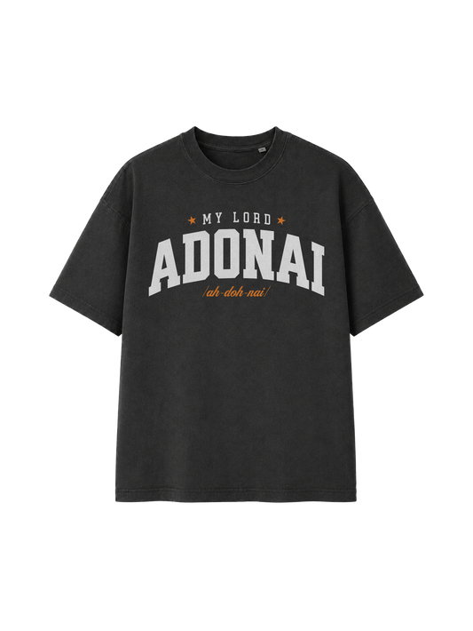 VINTAGE RELAXED FIT T-SHIRT ADONAI - black-rock-front.png - 1