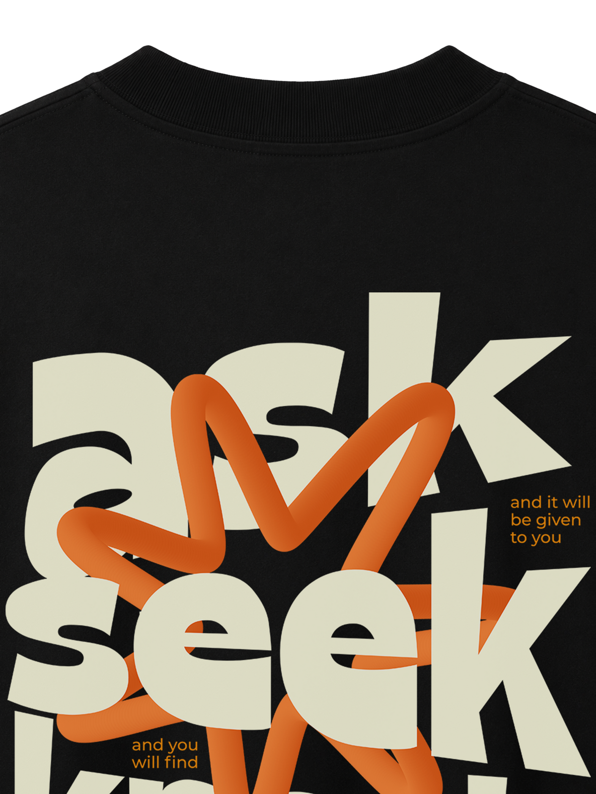 OVERSIZED T-SHIRT ASK SEEK KNOCK - blaster-black-back-close-1.png - 4