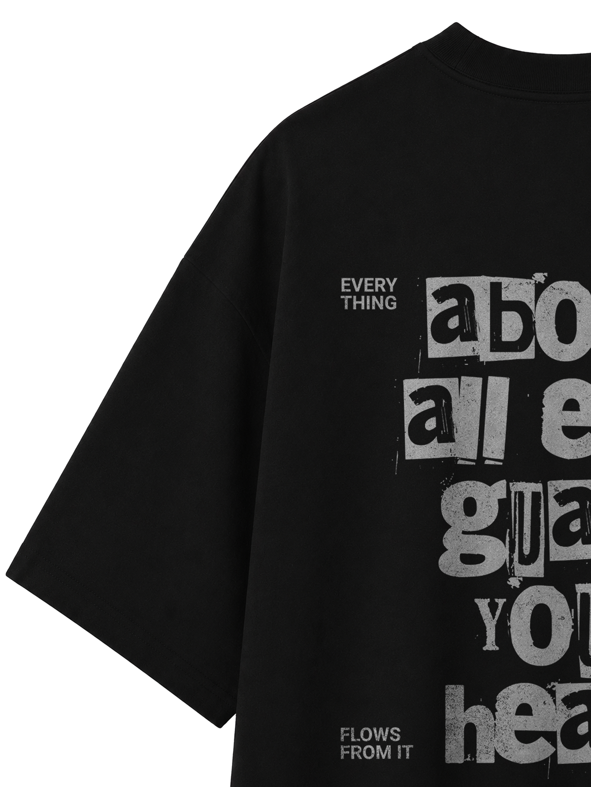 OVERSIZED T SHIRT GUARD YOUR HEART - blaster-black-back-close-2.png - 3