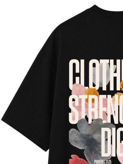 OVERSIZED T SHIRT CLOTHED IN STRENGTH - blaster-black-back-close-2.png - 3