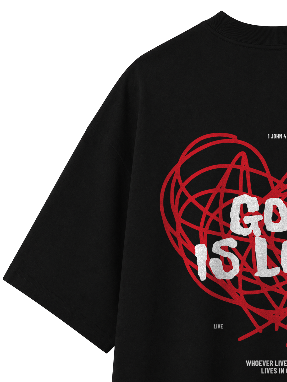 OVERSIZED T SHIRT GOD IS LOVE - blaster-black-back-close-2.png - 3