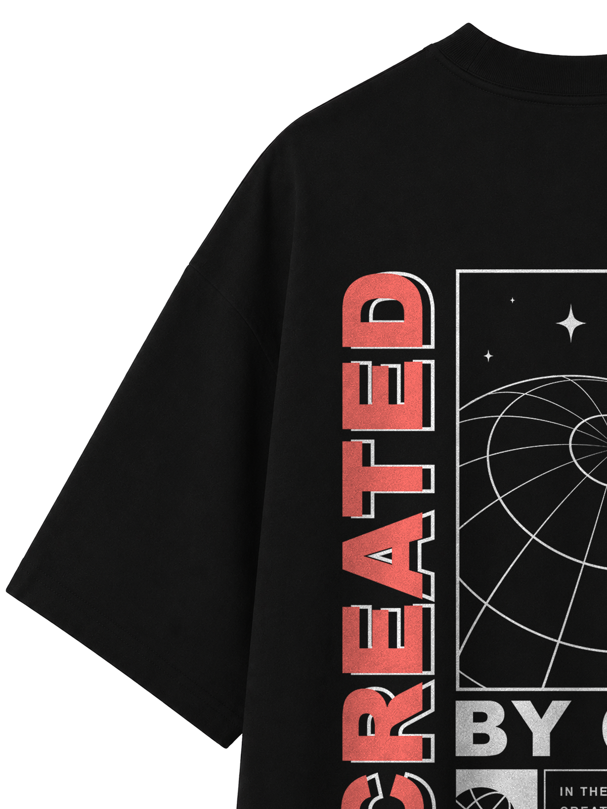 OVERSIZED T SHIRT CREATED BY GOD - blaster-black-back-close-2.png - 3