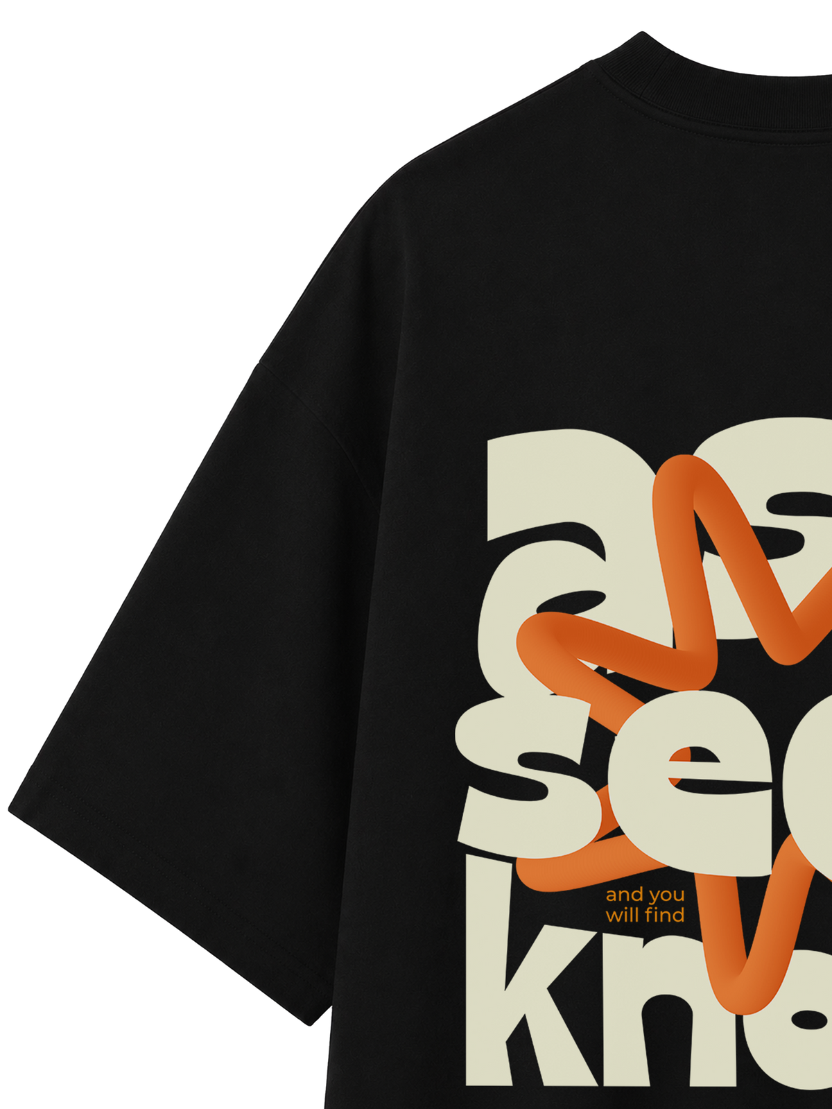 OVERSIZED T-SHIRT ASK SEEK KNOCK - blaster-black-back-close-2.png - 5