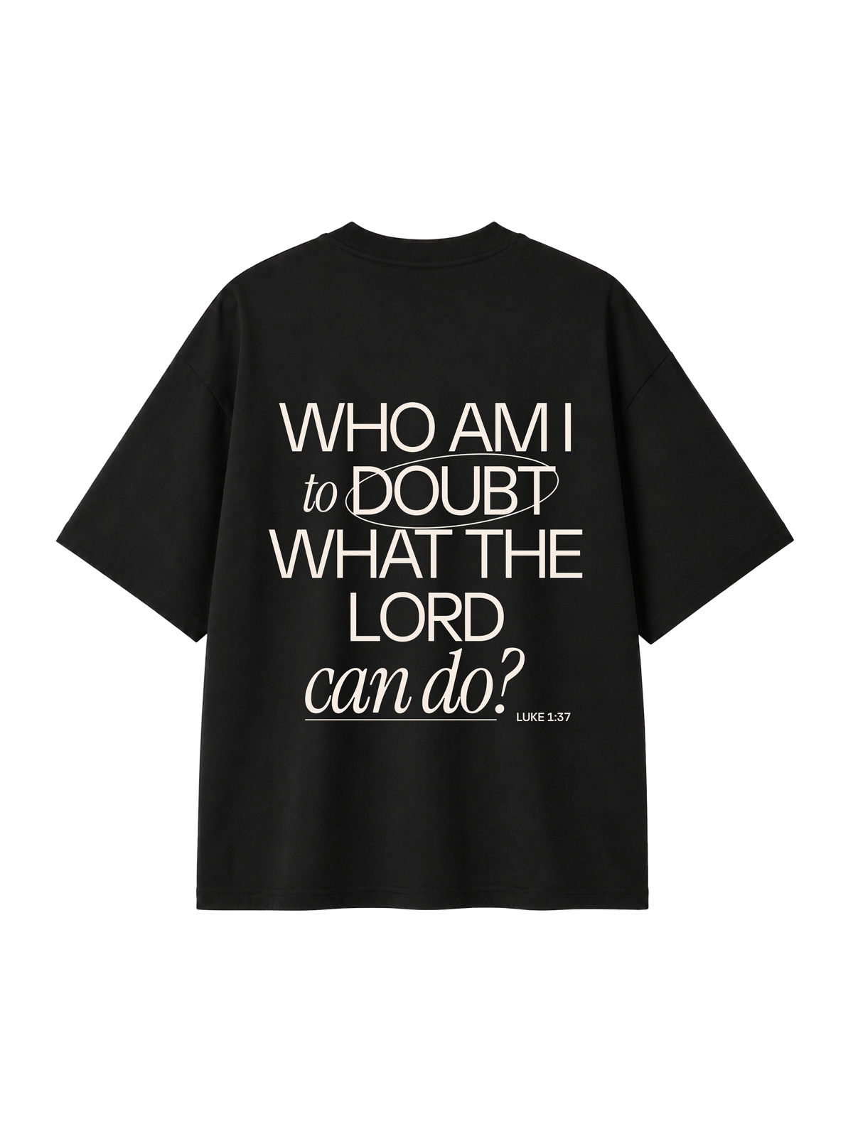 OVERSIZED T SHIRT WHO AM I TO DOUBT THE LORD - blaster-black-back.png - 5