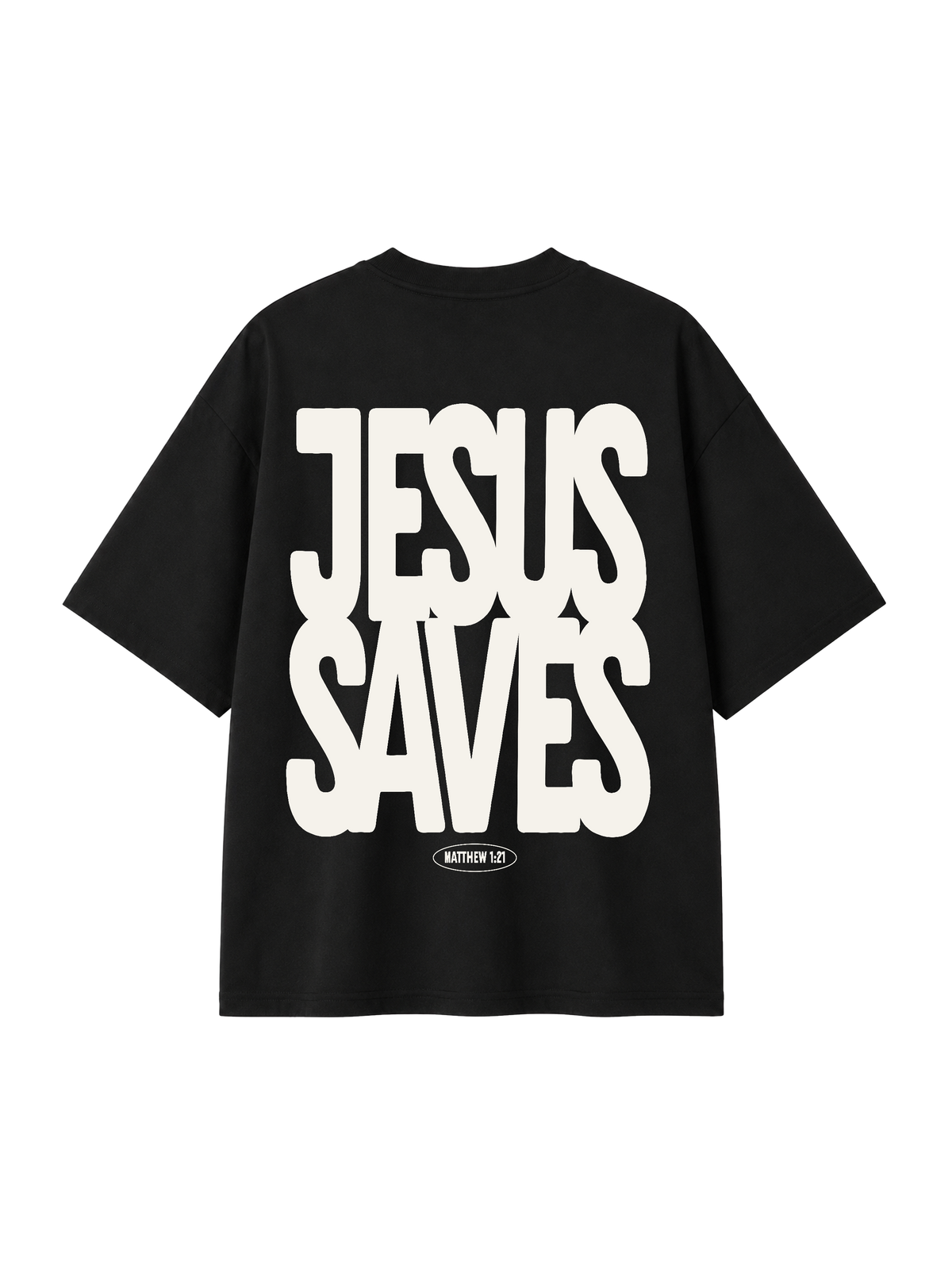 OVERSIZED T SHIRT JESUS SAVES - blaster-black-back.png - 7
