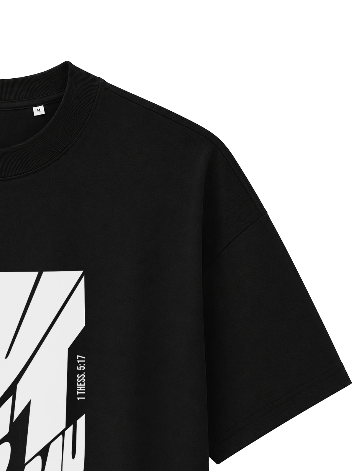 OVERSIZED T SHIRT JUST PRAY - blaster-black-front-close-3.png - 3
