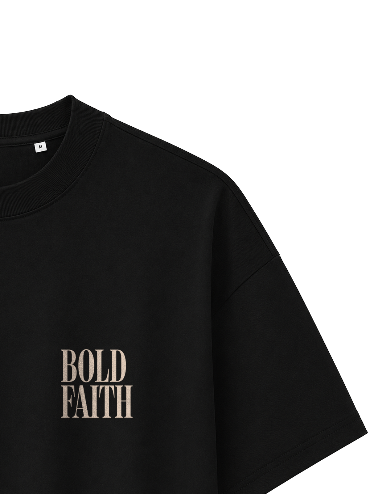 OVERSIZED T SHIRT BOLD FAITH - blaster-black-front-close-3.png - 6