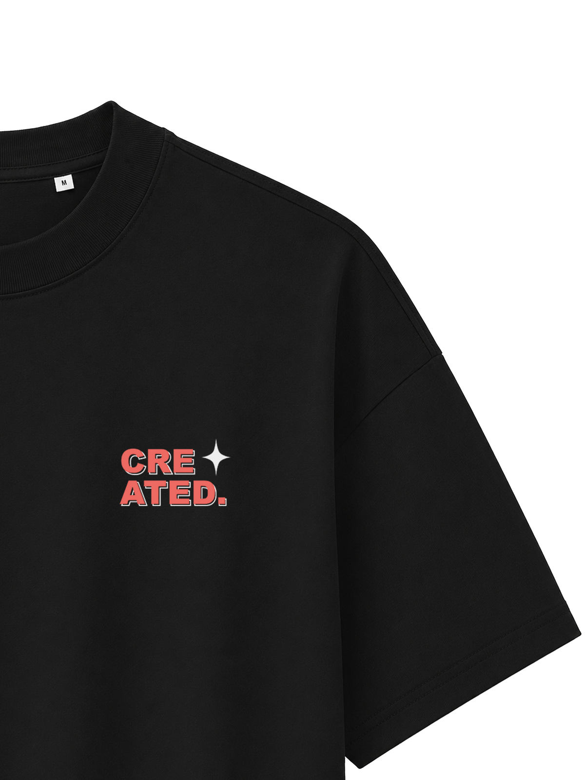 OVERSIZED T SHIRT CREATED BY GOD - blaster-black-front-close-3.png - 5