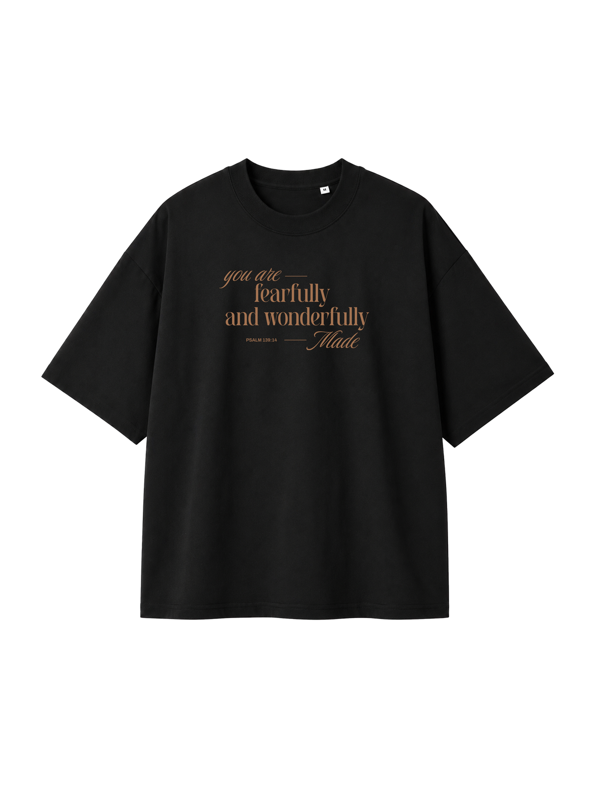 OVERSIZED T-SHIRT YOU ARE FEARFULLY AND WONDERFULLY MADE - blaster-black-front.png - 5