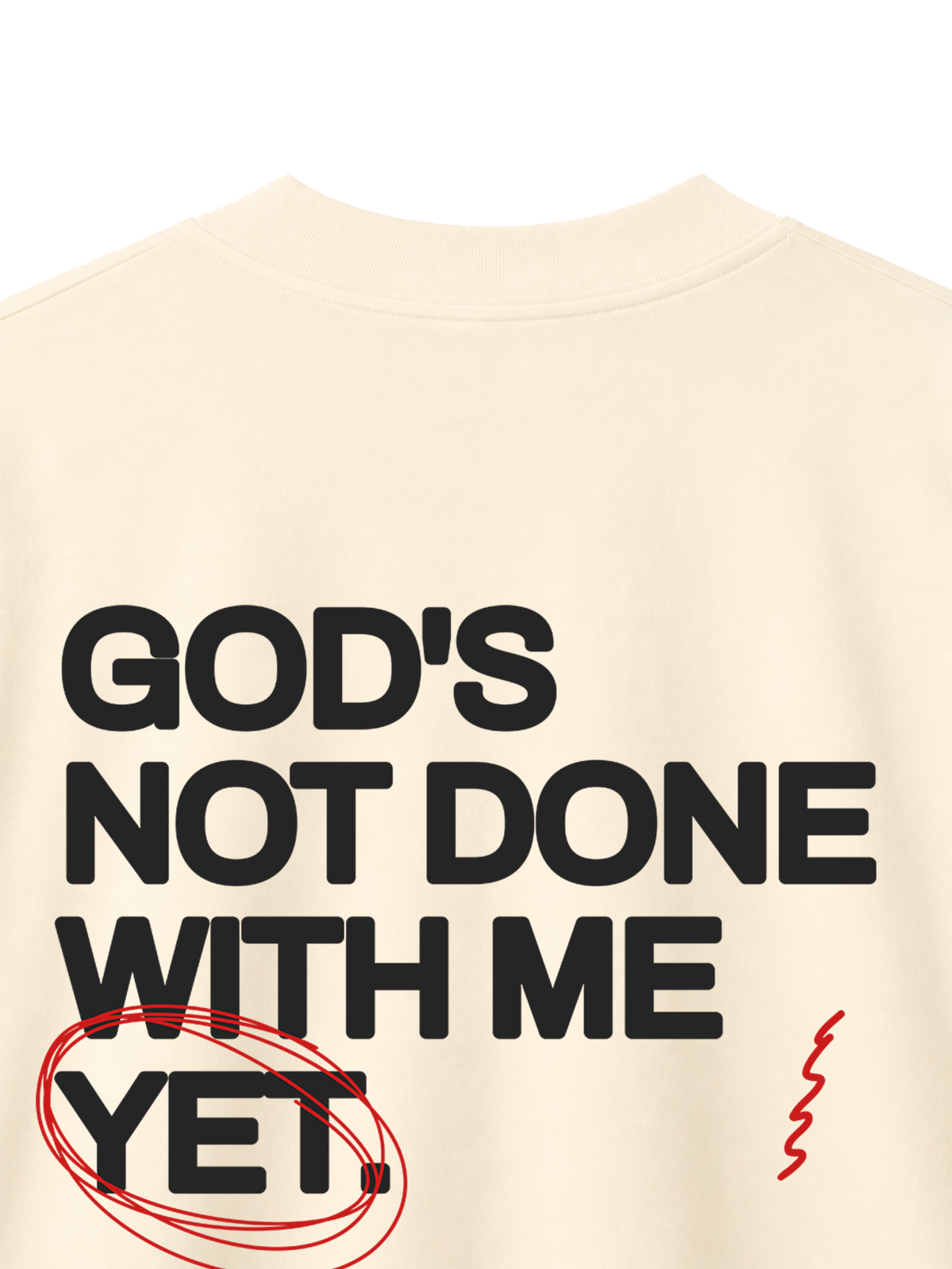 OVERSIZED T SHIRT GODS NOT DONE - blaster-cream-back-close-1.png - 7