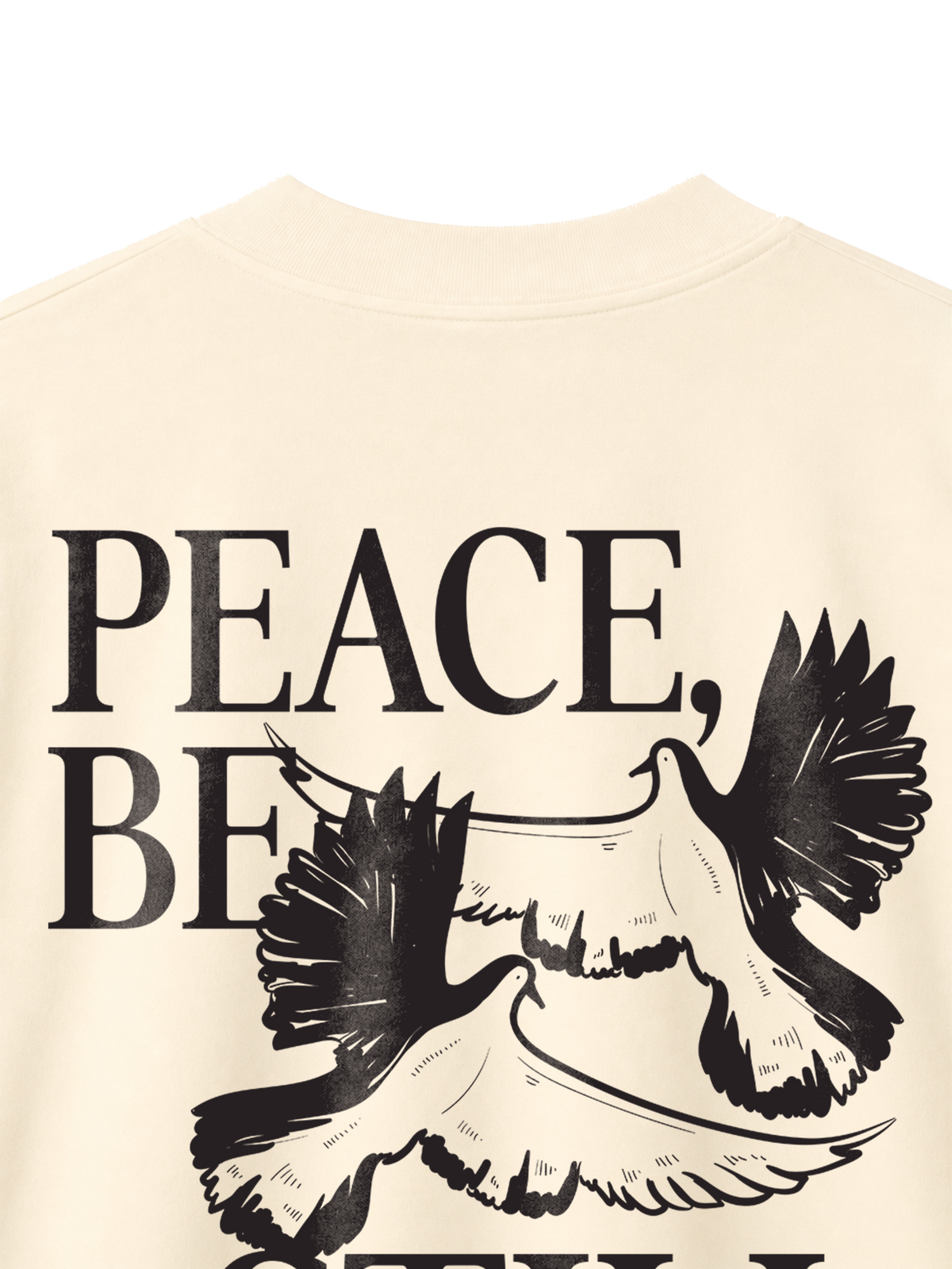 OVERSIZED T SHIRT PEACE BE STILL - blaster-cream-back-close-1.png - 6