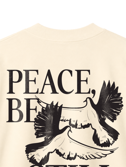 OVERSIZED T SHIRT PEACE BE STILL - blaster-cream-back-close-1.png - 6
