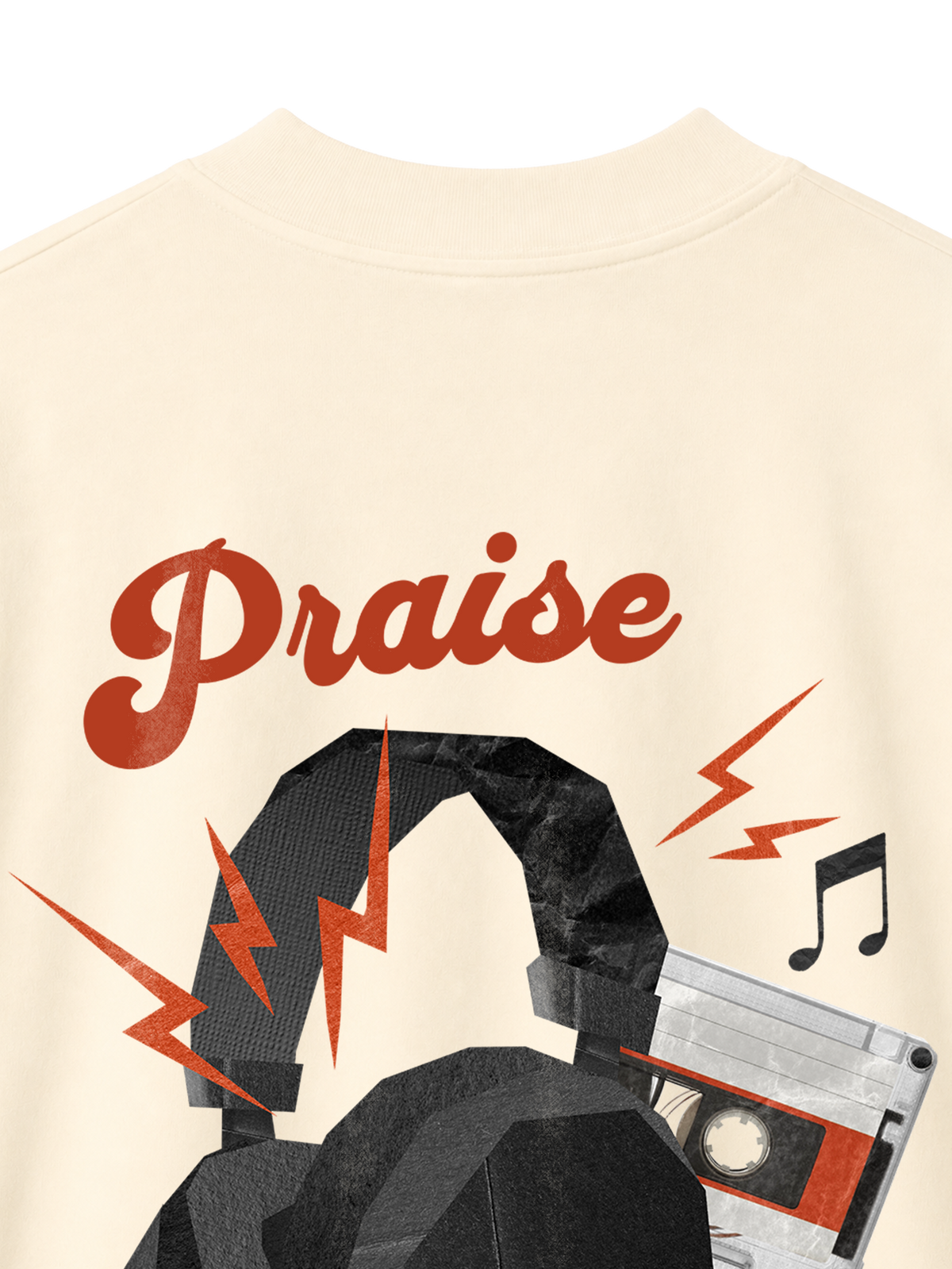 OVERSIZED T-SHIRT PRAISE IS MY PLAYLIST - blaster-cream-back-close-1.png - 8