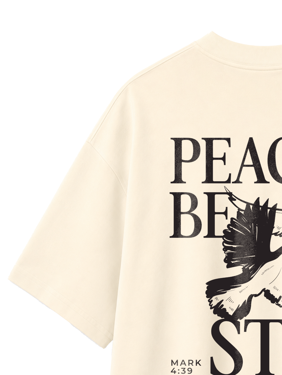 OVERSIZED T SHIRT PEACE BE STILL - blaster-cream-back-close-2.png - 7