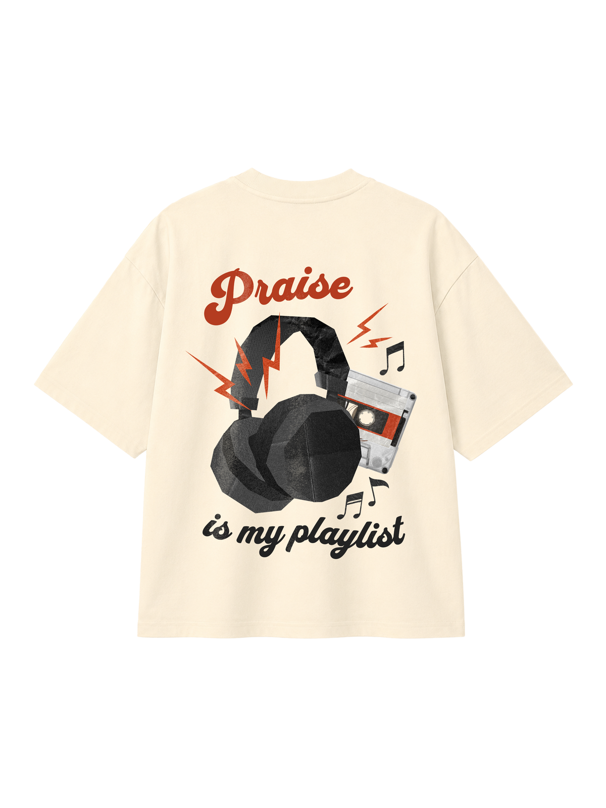 OVERSIZED T-SHIRT PRAISE IS MY PLAYLIST - blaster-cream-back.png - 7