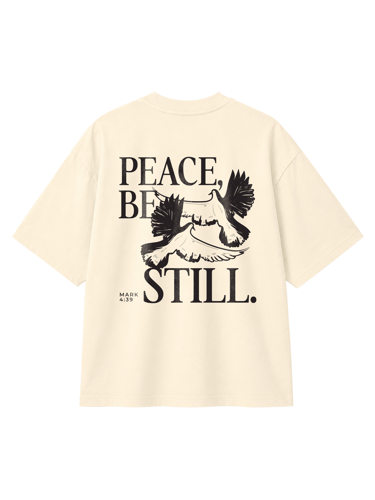 OVERSIZED T SHIRT PEACE BE STILL - blaster-cream-back.png - 5