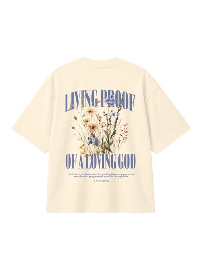 OVERSIZED T-SHIRT LIVING PROOF OF A LOVING GOD - blaster-cream-back.png - 5