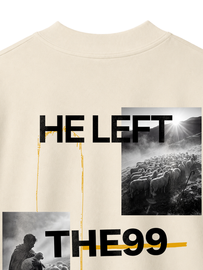 OVERSIZED T-SHIRT HE LEFT THE 99 TO FIND ME - blaster-natural-raw-back-close-1.png - 6