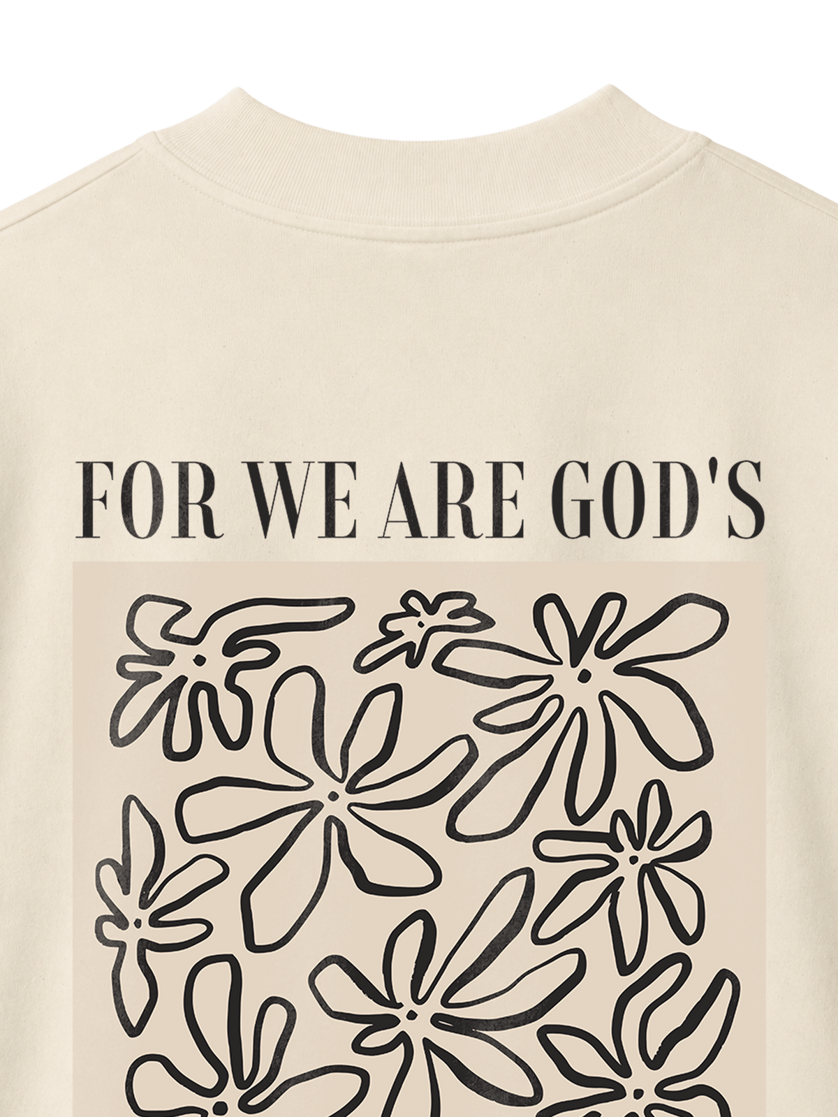 OVERSIZED T-SHIRT WE ARE GODS MASTERPIECE - blaster-natural-raw-back-close-1.png - 2
