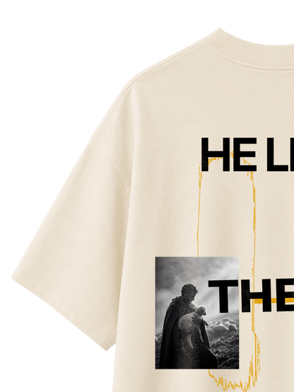 OVERSIZED T-SHIRT HE LEFT THE 99 TO FIND ME - blaster-natural-raw-back-close-2.png - 7